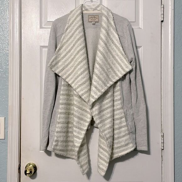Lucky Brand Drape Front Textured Cardigan Sweater Size Large - Picture 2 of 8